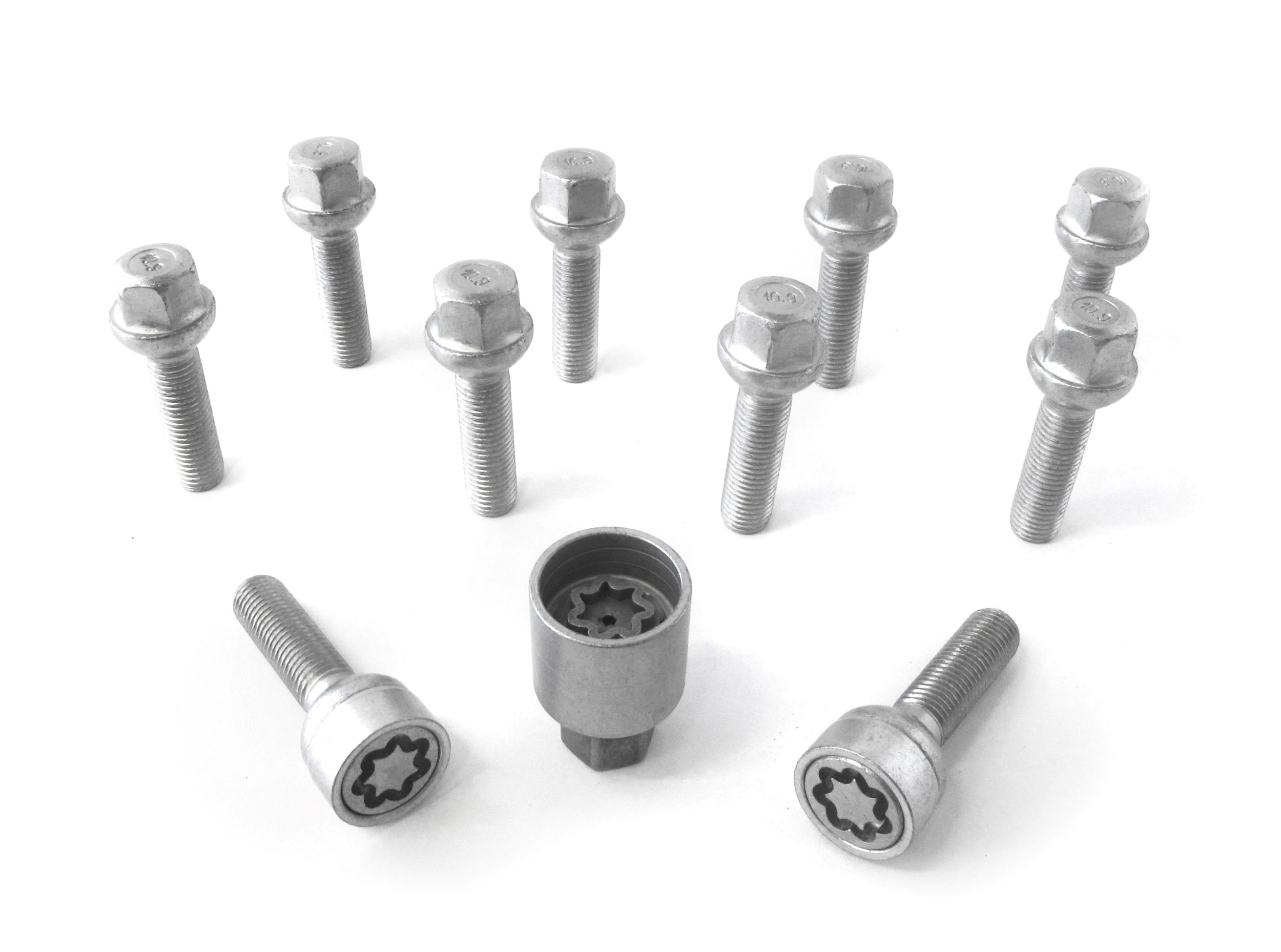 1253502SET H&R Wheel-Lock set M12 round head R12mm (M12x1,5)